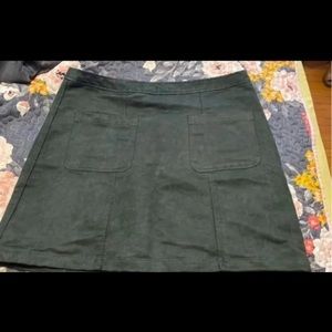 Old Navy Olive Green Faux Suede Skirt